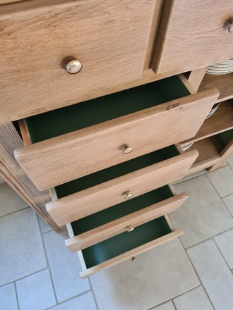 Buffet haut en chêne et vert Luxembourg 