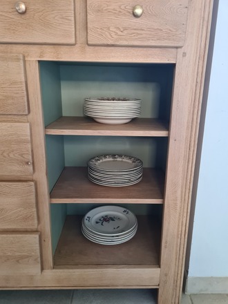 Buffet haut en chêne et vert Luxembourg 