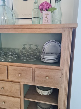 Buffet haut en chêne et vert Luxembourg 