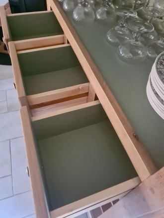 Buffet haut en chêne et vert Luxembourg 