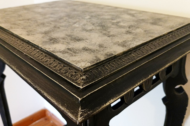Sellette style Art Nouveau noire et platine