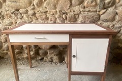 Vente avec paiement en ligne: Bureau vintage bois et blanc « poudre de riz »