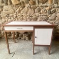 Vente avec paiement en ligne: Bureau vintage bois et blanc « poudre de riz »