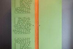 Vente avec paiement en ligne: Armoire penderie vintage verte relookée années 60