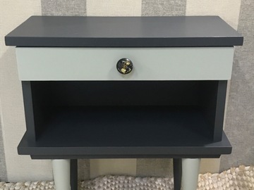 Vente avec paiement en ligne: Table de chevet carbone et gris argent  Isaline 