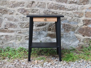 Vente avec paiement en ligne: Table d'appoint/chevet scandinave noir et or