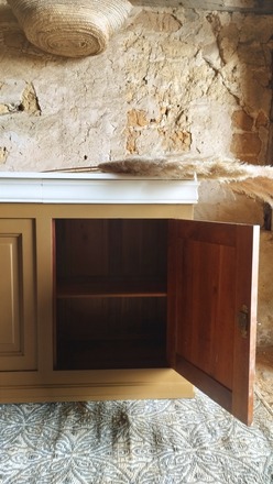 Enfilade 3 portes Lin et couleur Bronze 