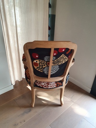 Fauteuil cabriolet retapissé déco 