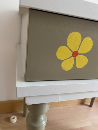 Paire de chevets vintage colorés et floraux "FLORE"
