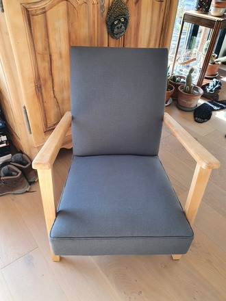 Fauteuil vintage gris anthracite