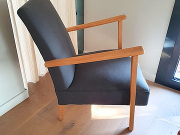 Vente avec paiement en ligne: Fauteuil vintage gris anthracite