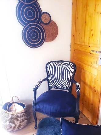 Fauteuil bergère motif zèbre