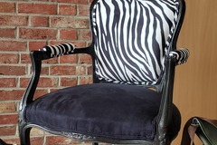 Vente avec paiement en ligne: Fauteuil bergère motif zèbre