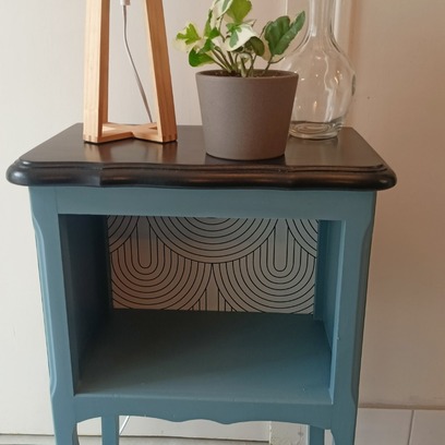 Vente avec paiement en ligne: Table de chevet bleu gris