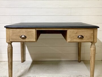 Vente avec paiement en ligne: Bureau de Ministre bois et plateau bleu noir