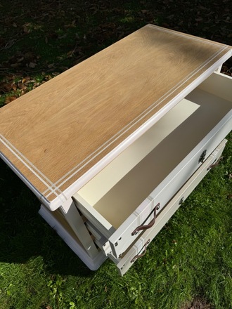 Commode relookée esprit valise 3 tiroirs