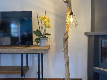 Vente avec paiement en ligne: Lampadaire Bois Flotté Double Éclairage 185 cm