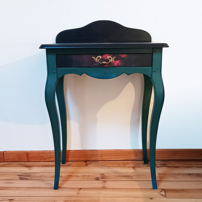 Vente avec paiement en ligne: Bureau/Coiffeuse vert épicéa portrait classique