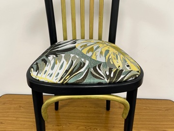 Vente avec paiement en ligne: Chaise Bistrot relookée jaune dorée