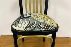 Vente avec paiement en ligne: Chaise Bistrot relookée jaune dorée