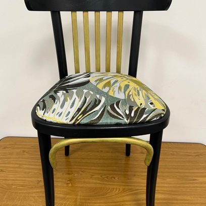 Vente avec paiement en ligne: Chaise Bistrot relookée jaune dorée