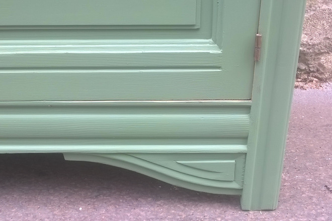 Armoire vitrine parisienne 1930 verte