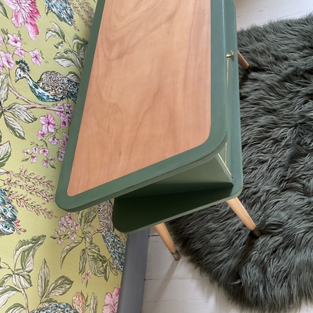 Chevet style scandinave vintage bois et kaki