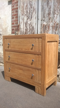 Commode parisienne brut art déco intérieur fleuri 