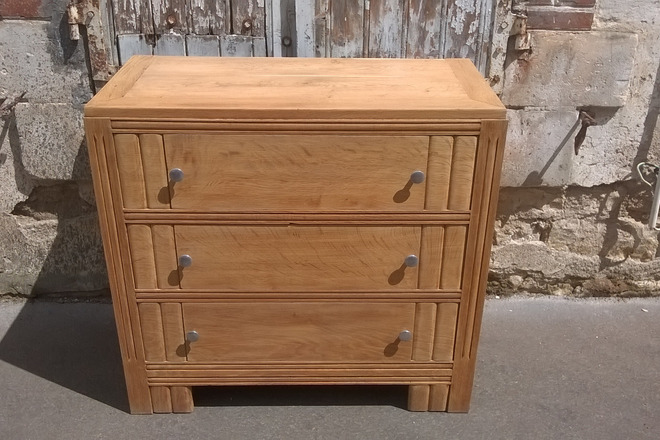 Commode parisienne brut art déco intérieur fleuri 