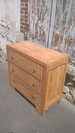 Commode parisienne brut art déco intérieur fleuri 