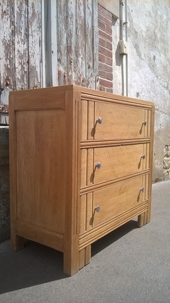 Commode parisienne brut art déco intérieur fleuri 