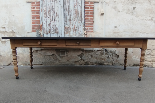 Ancienne grande table de ferme Louis Philippe XIXème