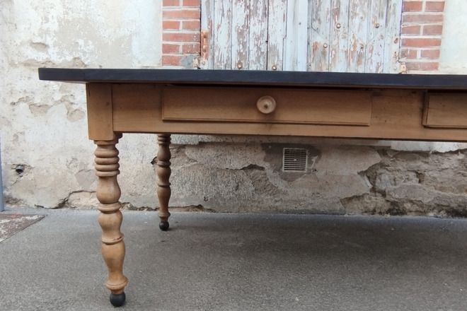 Ancienne grande table de ferme Louis Philippe XIXème