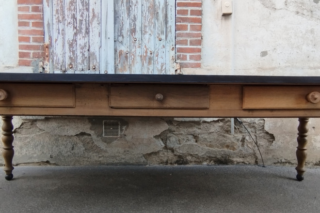 Ancienne grande table de ferme Louis Philippe XIXème