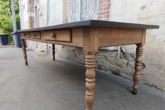 Ancienne grande table de ferme Louis Philippe XIXème