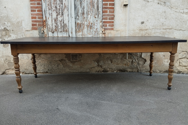 Ancienne grande table de ferme Louis Philippe XIXème
