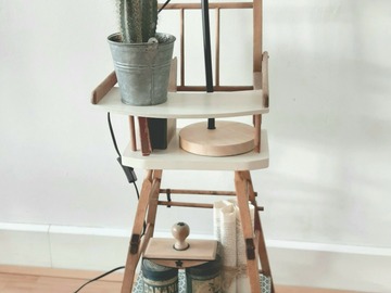 Vente avec paiement en ligne: Chaise haute détournée en table d'appoint