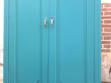 Vente avec paiement en ligne: Armoire parisienne année 50 art déco vert alpage