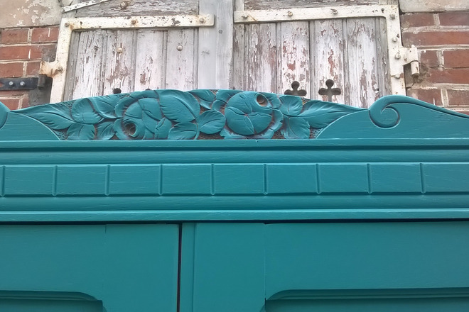 Armoire parisienne année 50 art déco vert alpage