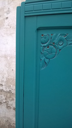 Armoire parisienne année 50 art déco vert alpage