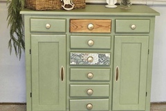 Vente avec paiement en ligne: Buffet Mado Vintage Relooké Vert-de-Gris
