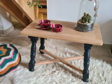 Vente avec paiement en ligne: Table basse chêne brut et noir 
