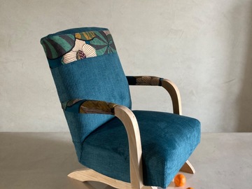 Vente avec paiement en ligne: Fauteuil enfant à bascule velours côtelé