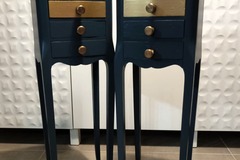 Vente avec paiement en ligne: Paire de chevets vert bleuté "Brocéliande"