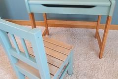 Vente avec paiement en ligne: Bureau et chaise enfant (maternelle) - Vert nordique et bois