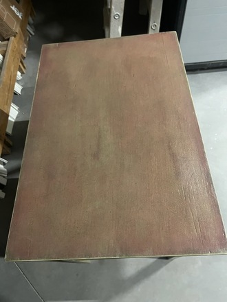 Table d'appoint deux plateaux bois et vert