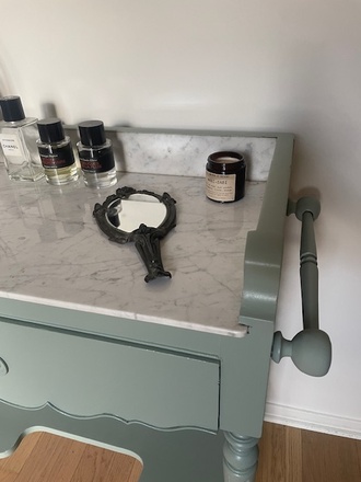 Coiffeuse marbre et bois