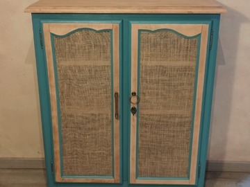 Vente avec paiement en ligne: Meuble d'appoint 2 portes bleu Melville 
