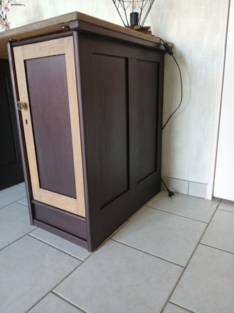 Bureau année 50 rouge noir