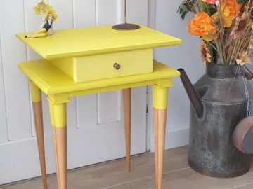 Vente avec paiement en ligne: Table de chevet jaune "Lucie"